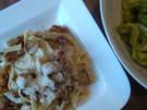Bandnudeln mit Champignons und Speck - Rezept