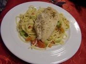 Hähnchenbrust auf Spaghetti Gemüsebett - Rezept