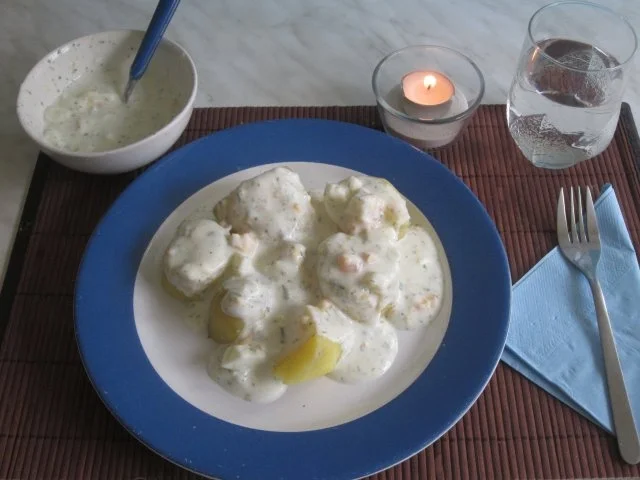 Pellkartoffeln mit Ei Kräuter Soße - Rezept