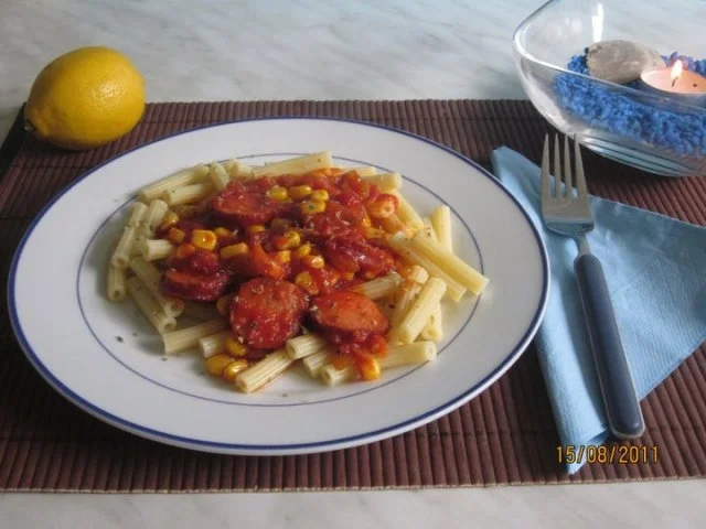 Nudelsoße mit Cabanossi und Mais - Rezept - Bild Nr. 3