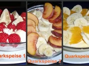 Rezept: Dreierlei Quarkzubereitungen mit Früchten Dreierlei Quarkzubereitungen mit Früchten - Rezept