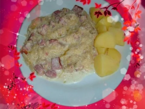 Eintopf : Sauerkraut mit Kasseler und Sahne - Rezept
