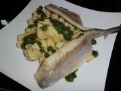 Geröstete Nudeln  mit Thymian Petersilienpesto und Matjes - Rezept