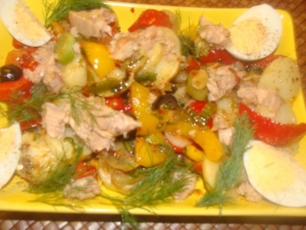 Salat : -Ital. Kartoffelsalat mit Thunfisch - Rezept