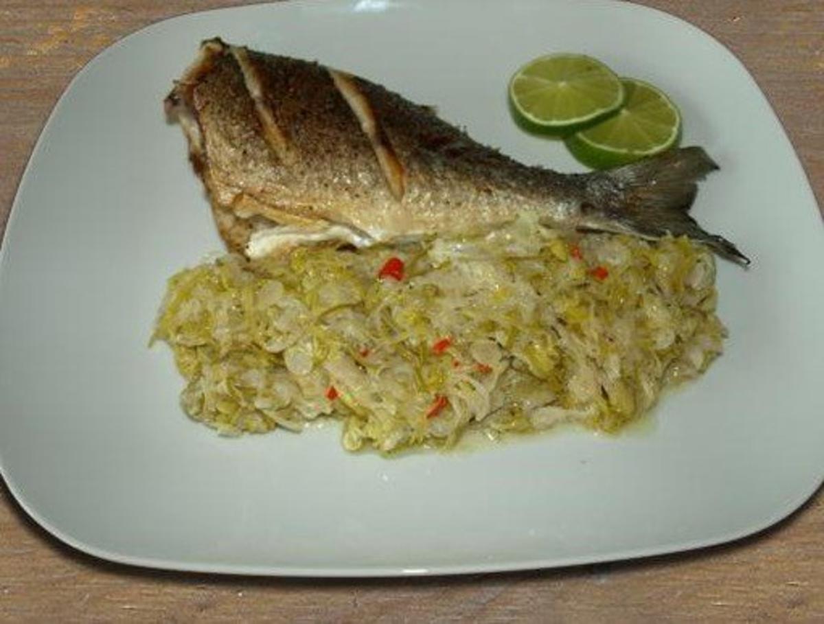 Feines Porreegemüse mit Dorade - Rezept