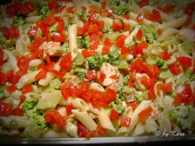 Geflügel: Gebratener  Broccoli mit Hähnchenfilet auf Rigatoni - Rezept - Bild Nr. 9