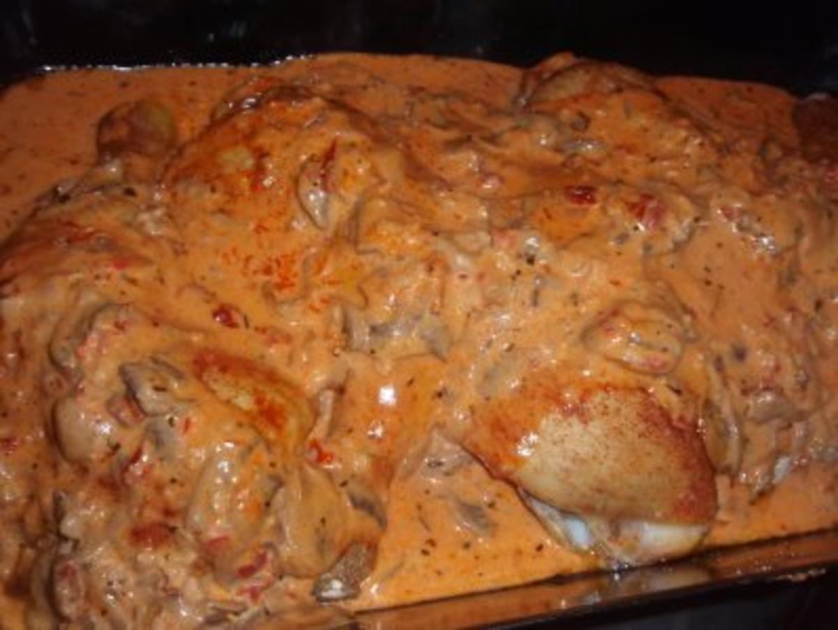 Fleisch: Hähnchenkeulen in Champignon - Tomatensahne - Rezept - Bild Nr. 5