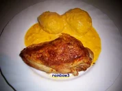 Kochen: Hähnchenbrust aus dem Backofen mit einer Möhren-Sahne-Sauce - Rezept