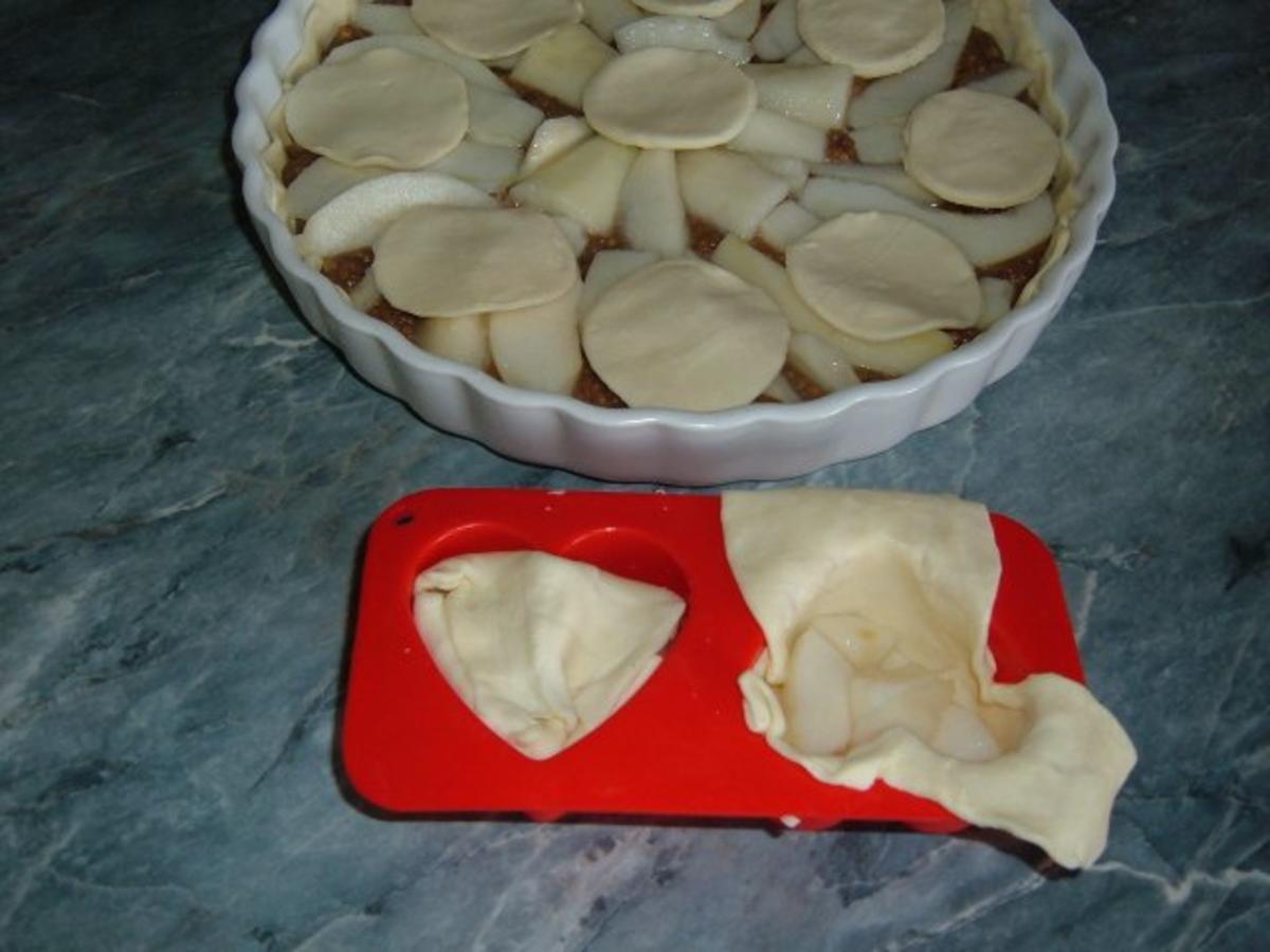 Kuchen : Blätterteig Tarte - mit Birnen und Haselnussfüllung - Rezept - Bild Nr. 6