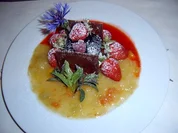 Schokoladenschaum mit Obst - Rezept