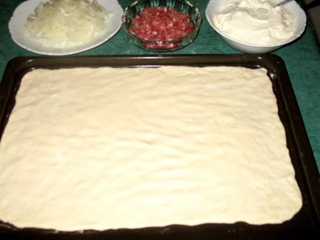 Rezept: Mein Flammkuchen nach Elsässer Art Bild Nr. 3 Mein Flammkuchen nach Elsässer Art - Rezept - Bild Nr. 3