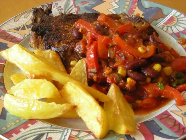 Rezept: Kotlett mit Ofenkartoffeln .... Kotlett mit Ofenkartoffeln .... - Rezept