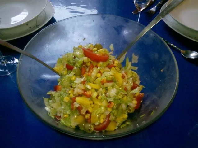 Salat: Bunter Herbstsalat mit Chilli-Oliven - Rezept - Bild Nr. 6