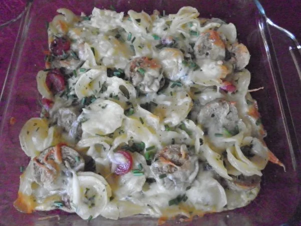 Nudel - Wurst - Auflauf - Rezept