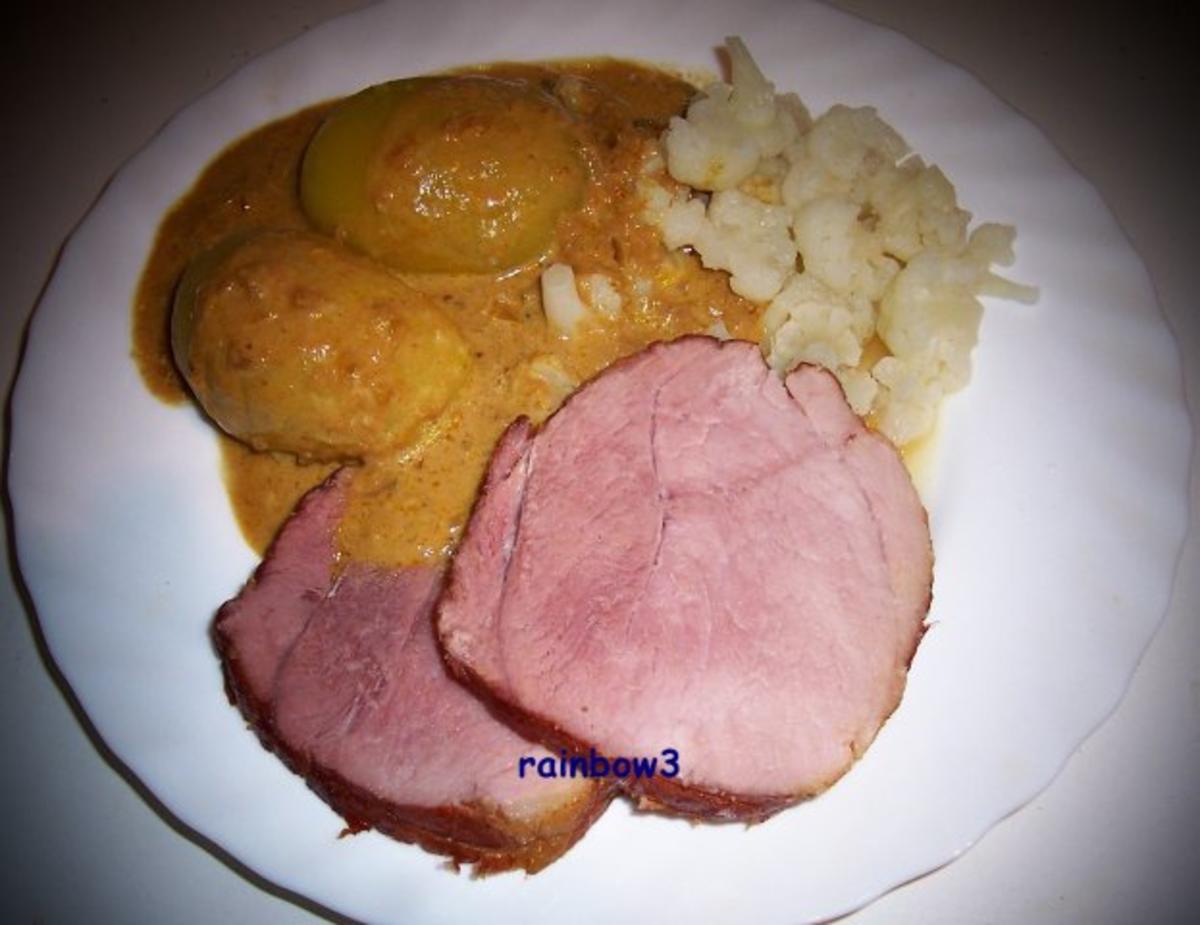 Bilder für Kochen: Kasseler-Schinken-Rollbraten mit einer scharfen Sahnesauce ... aus dem Backofen - Rezept