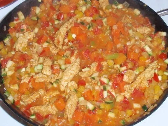 Rezept: Scharfe Putenstreifen mit Gemüse und Nudeln Bild Nr. 10 Scharfe Putenstreifen mit Gemüse und Nudeln - Rezept - Bild Nr. 10