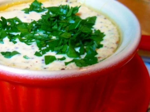 Rezept: Gebackenes Ei mit Senf Gebackenes Ei mit Senf - Rezept