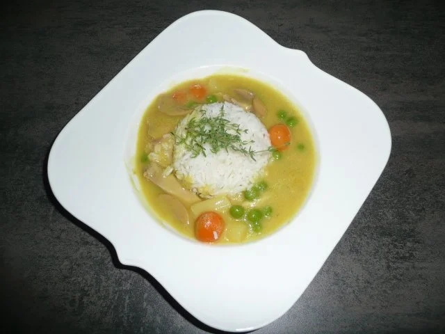 Curryhuhn auf Reis - Rezept