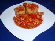 Filet-Paprikapfanne mit Zucchini-Reis - Rezept