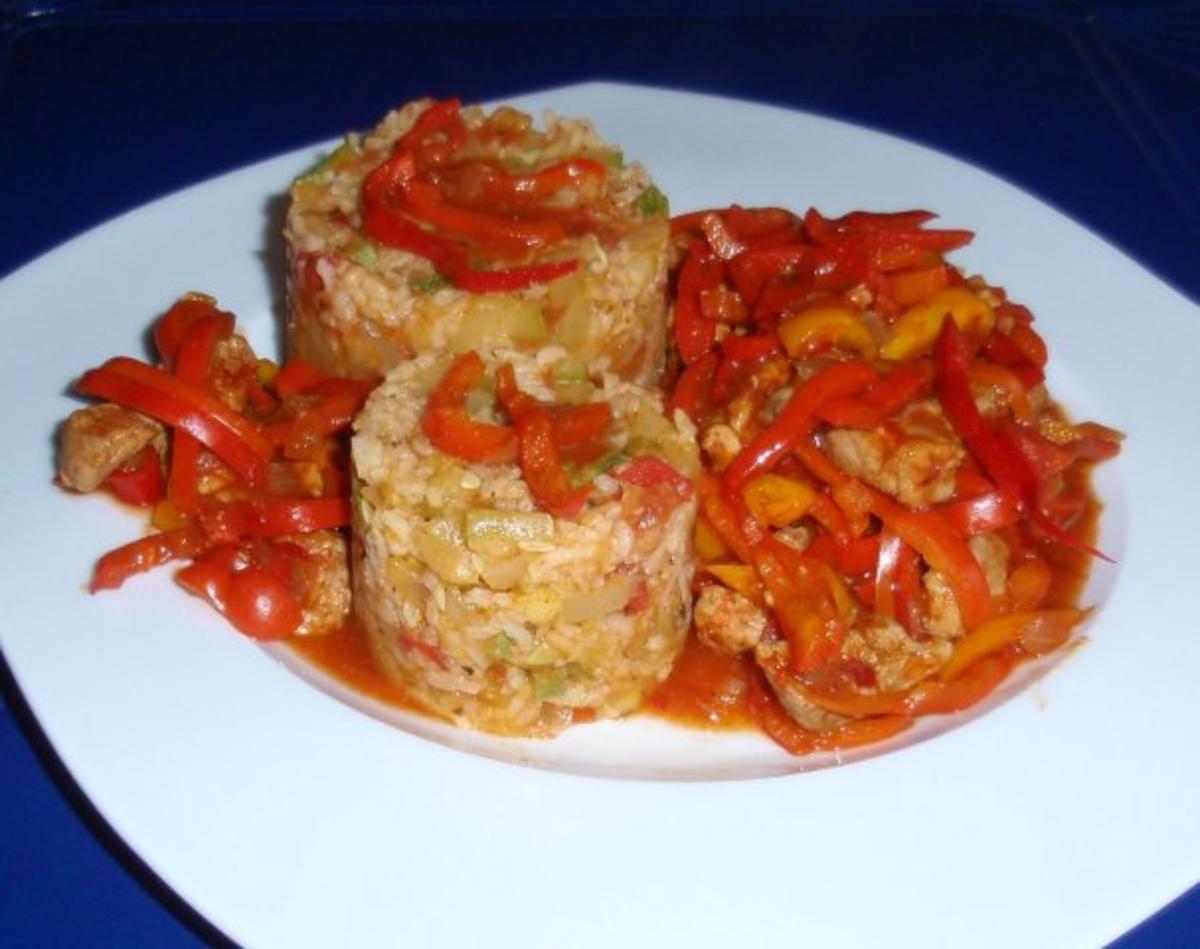 Filet-Paprikapfanne mit Zucchini-Reis - Rezept - Bild Nr. 13