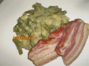 Bohnen, Kartoffeln und Speck - Rezept