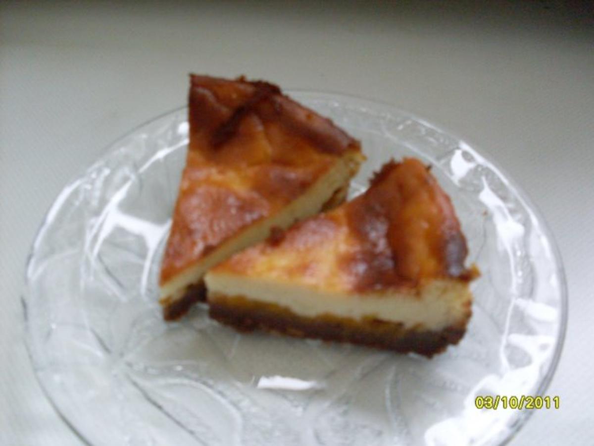Gebackene Philadelphia-Torte mit Pfirsichen und Schokolade - Rezept ...