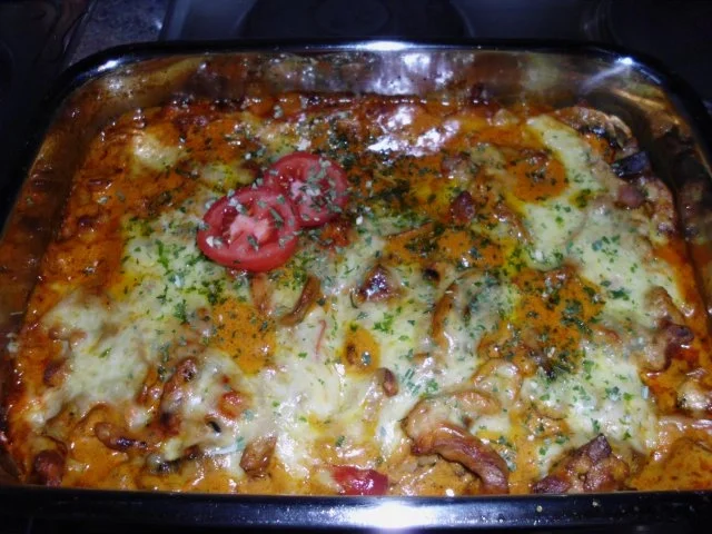 Gyros überbacken in Metaxasoße - Rezept