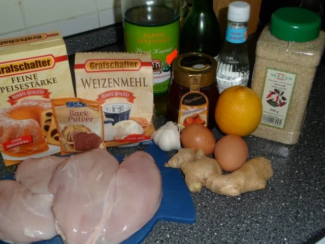 Hähnchenbrust süß - sauer in Honig und Sesam - Rezept - Bild Nr. 2