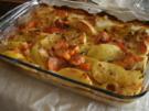 Zitronig-pfeffrige Kürbis-Kartoffelsahnespalten aus dem Backofen - Rezept