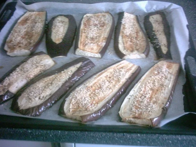 Gebackene Auberginenscheiben in Sesam - Rezept - Bild Nr. 5