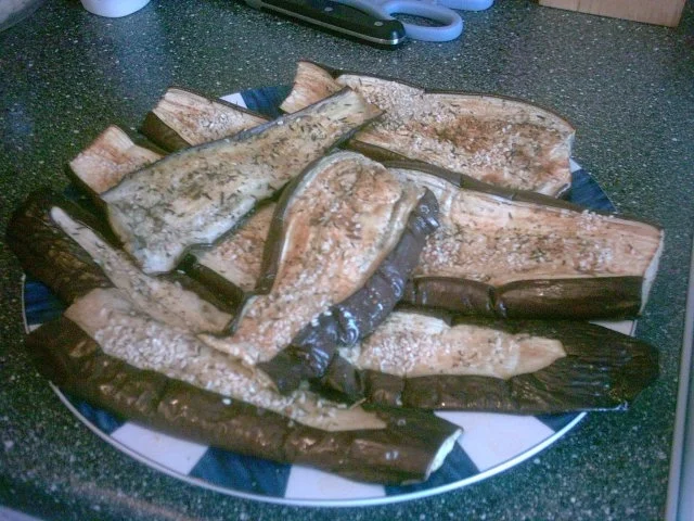 Gebackene Auberginenscheiben in Sesam - Rezept - Bild Nr. 6