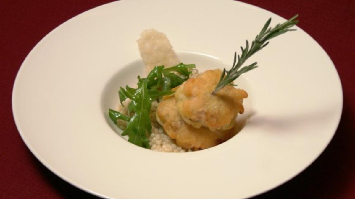 Jakobsmuscheln à la Milanese auf Limetten-Graupen-Risotto - Rezept ...