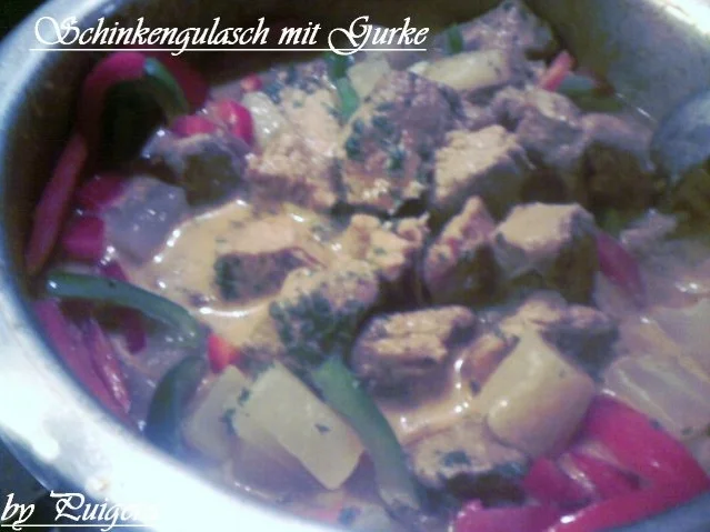Senfgurke versteckt in Schinkengulasch - Rezept - Bild Nr. 6