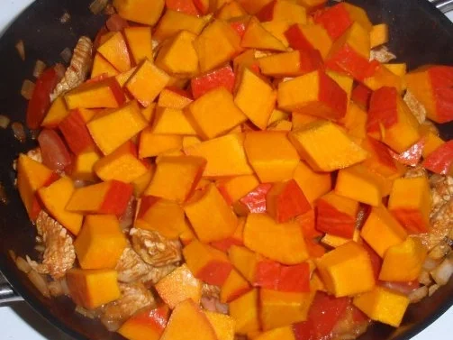 Putenstreifen mit Kürbisgemüse und Spaghetti - Rezept - Bild Nr. 5