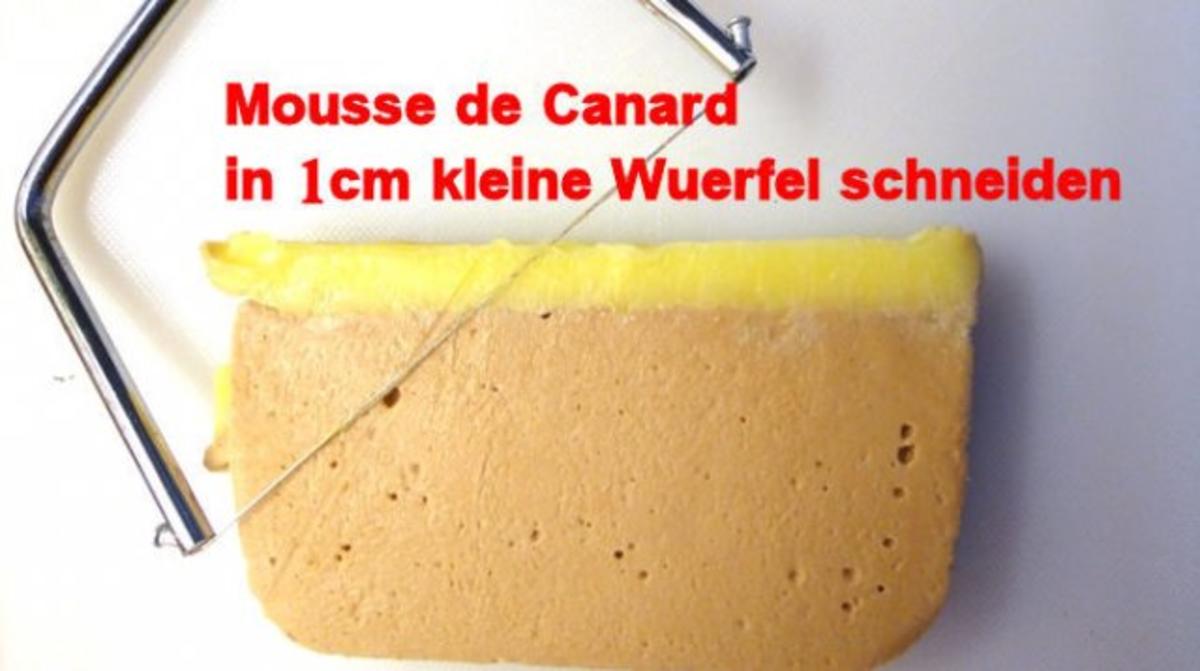 Fleischpastetchen mit Gaenselebermousse auf Armagnac-Gaenseleber-Saucenspiegel - Rezept - Bild Nr. 5