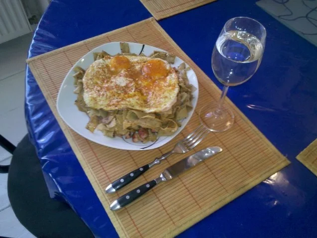 Nudeln: Gebratene Steinpilznudeln mit Spiegelei - Rezept - Bild Nr. 6