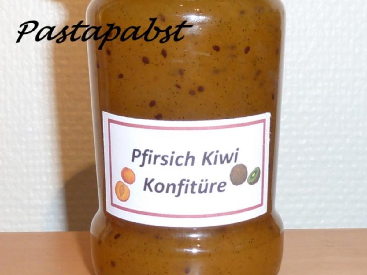 Pfirsich-Kiwi-Konfitüre - Rezept