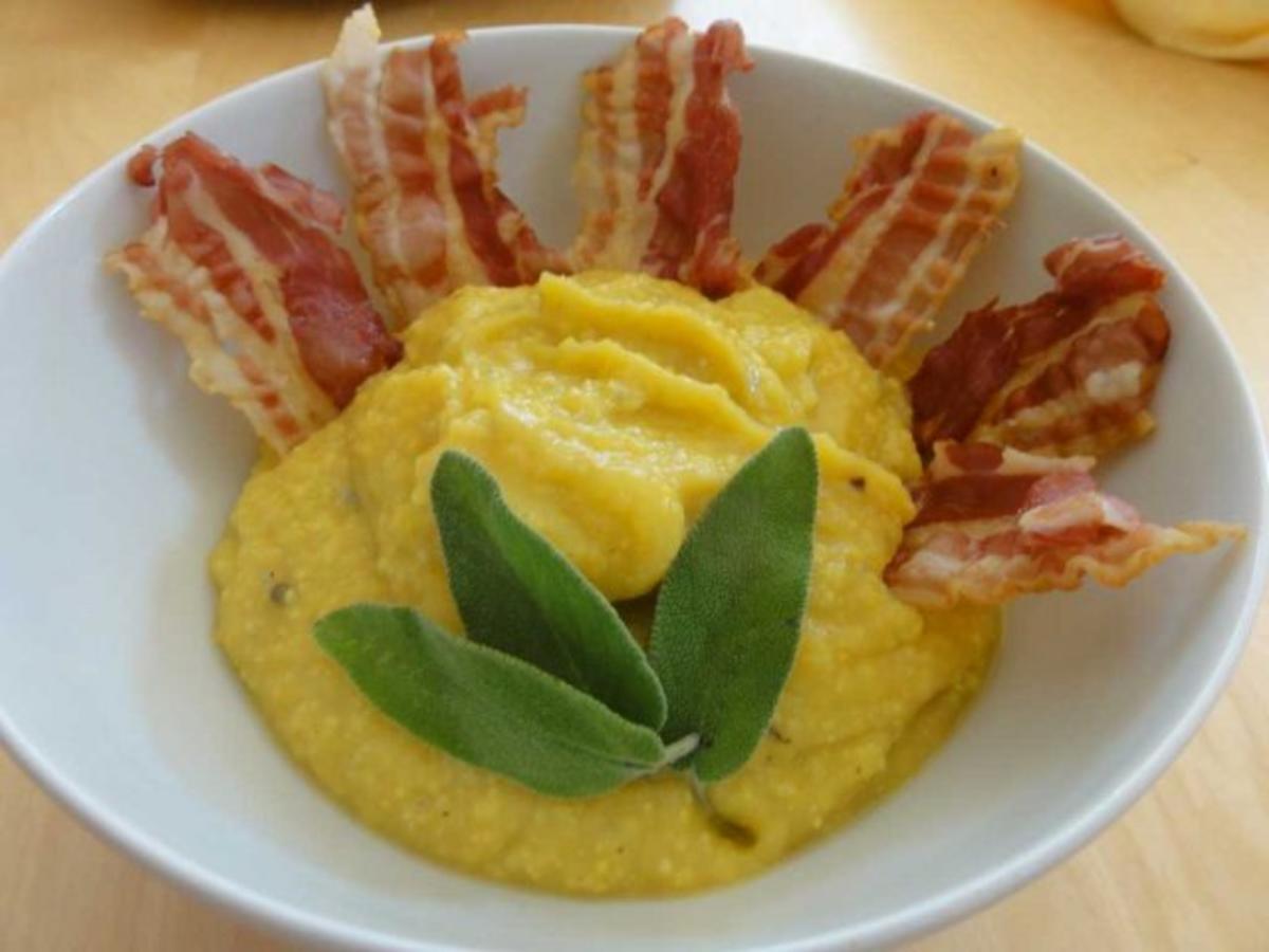 Kürbis Polenta Gorgonzola Püree - schnell &amp; einfach - von behappytoo