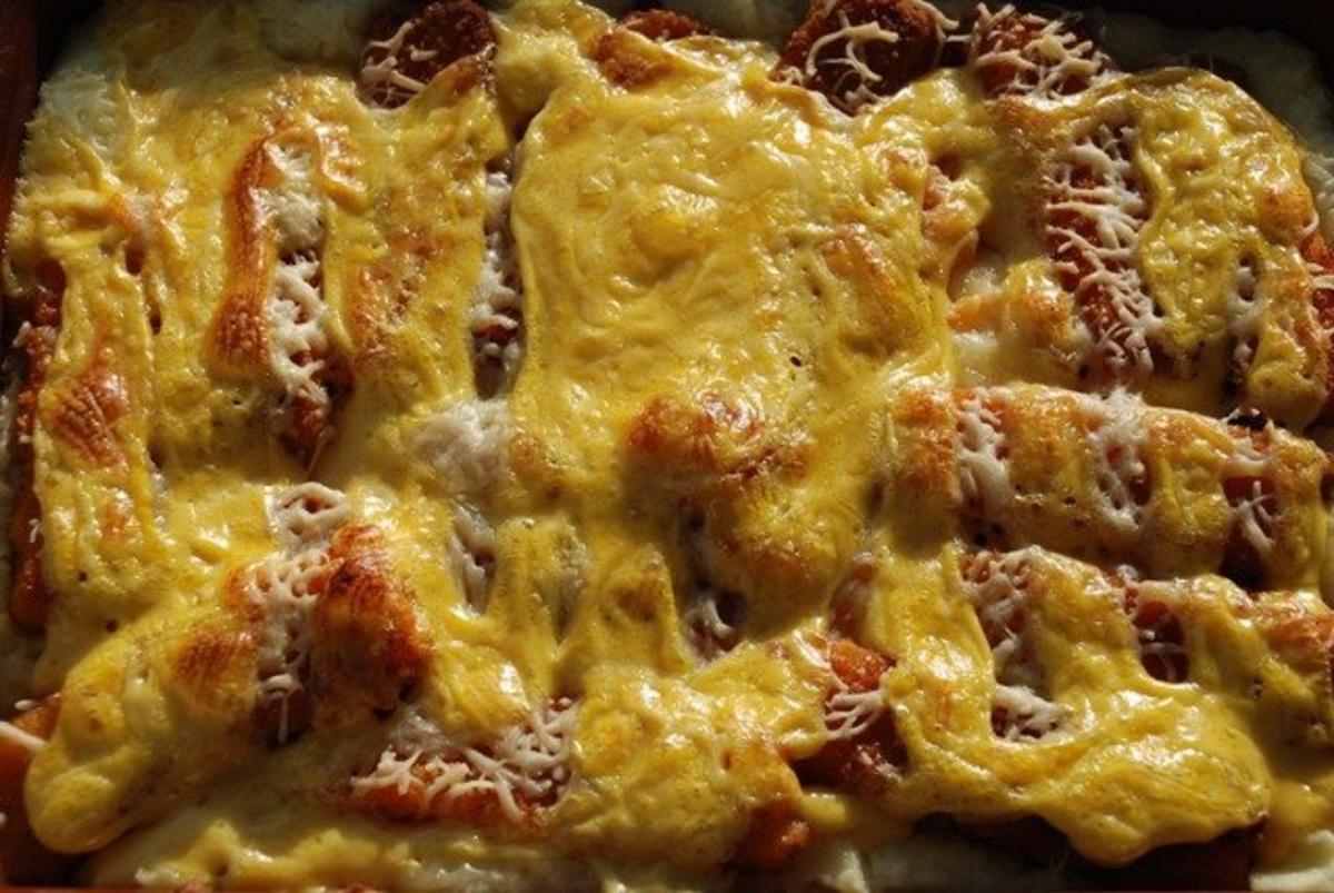 Fischstäbchen, überbacken - Rezept