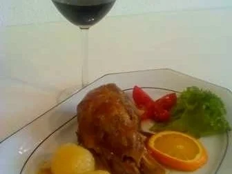 Putenkeule  in Málaga Orangen Sause - Rezept