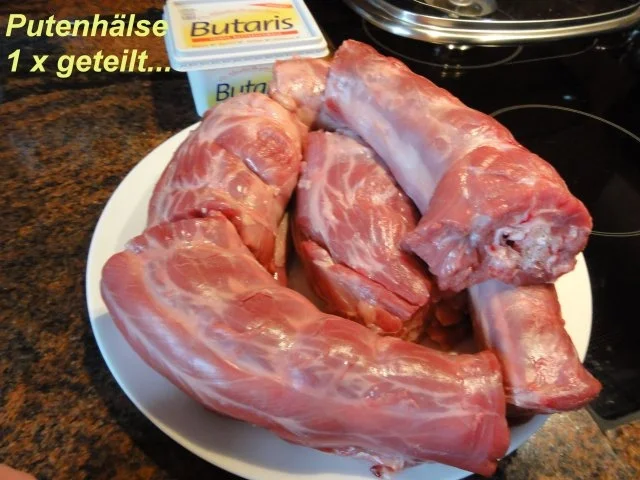 Geflügel:    PUTENHALS  pikant geschmort - Rezept - Bild Nr. 2