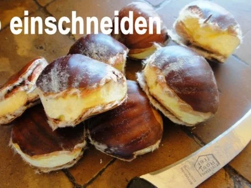 Rezept: Kastanien-Kuchen auf Himbeer-Spiegel und Créme-Frâiche Bild Nr. 3 Kastanien-Kuchen auf Himbeer-Spiegel und Créme-Frâiche - Rezept - Bild Nr. 3