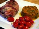 Hähnchenbrust, gefüllt mit Ziegenkäse und frischen Feigen, dazu Kürbispüree - Rezept