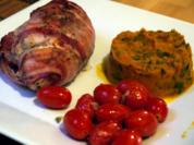 Rezept: Hähnchenbrust, gefüllt mit Ziegenkäse und frischen Feigen, dazu Kürbispüree Hähnchenbrust, gefüllt mit Ziegenkäse und frischen Feigen, dazu Kürbispüree - Rezept