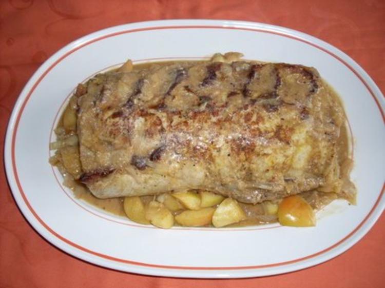 Schweinelachs in Apfelsauce sanft gegart - einfach - von Test00