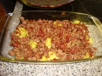 Rezept: Rosenkohl- Hack- Auflauf Rosenkohl- Hack- Auflauf - Rezept