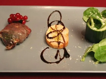 In Kräutern der Provence marinierter Picandou, umhüllt mit Honig und Parmaschinken - Rezept