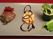 Rezept: In Kräutern der Provence marinierter Picandou, umhüllt mit Honig und Parmaschinken In Kräutern der Provence marinierter Picandou, umhüllt mit Honig und Parmaschinken - Rezept