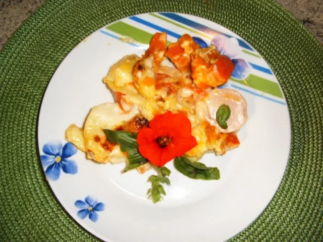 Kürbis- Kartoffel-Gratin - Rezept