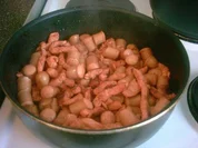 Putengeschnetzeltes und Würstchen in Taandorimarinade - Rezept